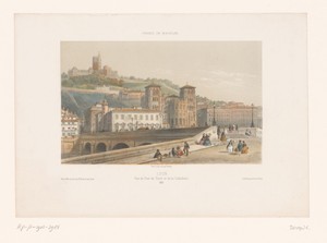 Zicht op de Pont Tilsitt en de kathedraal Saint-Jean te Lyon