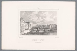 Zicht op de Ponte Santa Trinita te Florence