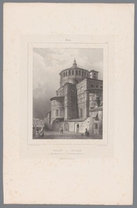 Zicht op de Santa Maria delle Grazie in Milaan