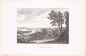 Zicht op de Seine en Parijs vanaf de heuvel van Bas-Meudon