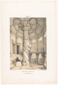 Zicht op de spiraalvormige trap van koning Frans I in het kasteel van Blois