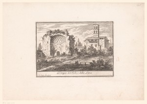 Zicht op de Tempel van de Zon en de Maan in Rome