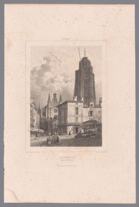 Zicht op de toren en de Basilique Saint-Michel te Bordeaux
