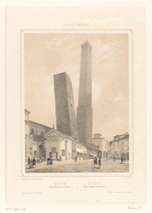 Zicht op de torens van Bologna