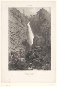 Zicht op de waterval van Juzet