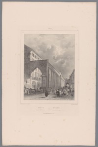 Zicht op de zuilen van San Lorenzo in Milaan