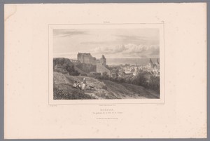 Zicht op Dieppe en het kasteel van Dieppe