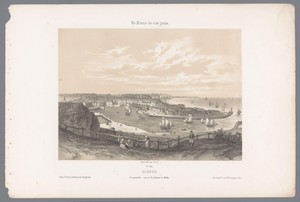 Zicht op Dieppe vanaf de klif van Pollet