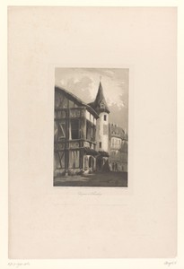 Zicht op een huis met toren in Neurenberg