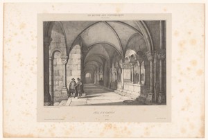Zicht op een kloostergang van de Grossmünster in Zürich