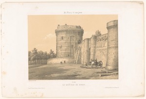 Zicht op een van de torens van het kasteel van Dinan