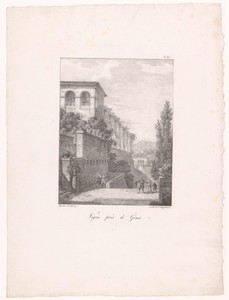 Zicht op een villa met een wijngaard vlakbij Genua