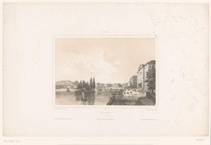 Zicht op Genève vanaf de Quai des Bergues aan de Rhône