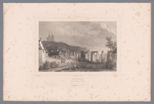 Zicht op het aquaduct van Coutances