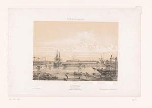 Zicht op het Bassin Napoléon III bij de haven van Cherbourg