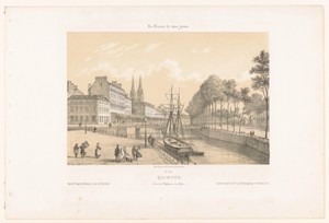 Zicht op het gebouw van de prefectuur en de kade in Quimper