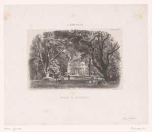 Zicht op het kasteel van Montmorency tussen de bomen