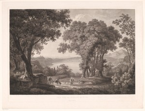 Zicht op het meer van Albano bij Rome