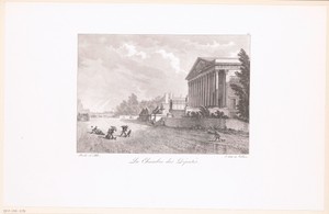 Zicht op het Palais Bourbon in Parijs