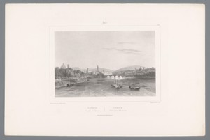Zicht op het Parco delle Cascine vanaf de Arno in Florence
