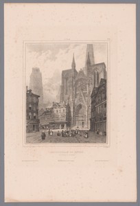 Zicht op het Portail de la Calende van de Onze-Lieve-Vrouwekathedraal te Rouen