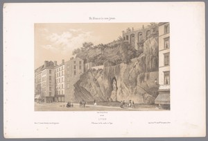 Zicht op het standbeeld van Johannes Kleberger in Lyon