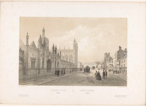 Zicht op het universiteitsgebouw King's College in Cambridge