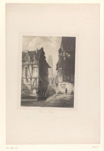 Zicht op huizen en de kathedraal in Rouen