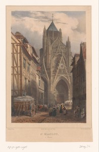 Zicht op Kerk van Saint-Maclou in Rouen