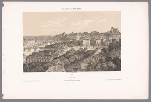 Zicht op Laval vanaf het viaduct