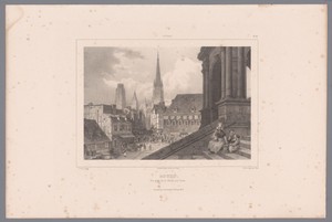 Zicht op Rouen vanaf de Halle aux Toiles