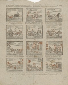 Zie hier, ô Jeugd! het lot des Levens van een Paard, / Wulpsch, moedig, trotsch, en sterk, maar strydbaar ook van aart. / Het wordt nochthans al meest tot slaverny gebooren; / Is 't oud, men slaat het dood: den vilder mag 't behooren