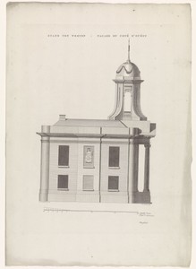 Zijaanzicht van de westkant van de rechtbank te Westzaan