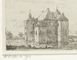 Zijaanzicht van kasteel de Cannenburch