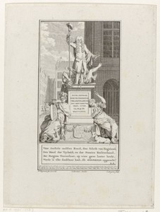 Zinnebeeldige erezuil met standbeeld voor de Amsterdamse burgemeester E. de Vrij Temminck