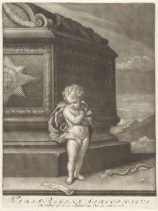Zinneprent ter nagedachtenis aan Maria Stuart, 1695