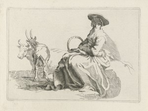 Zittende herderin