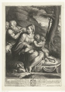 Zittende Madonna met kind en Johannes de Doper