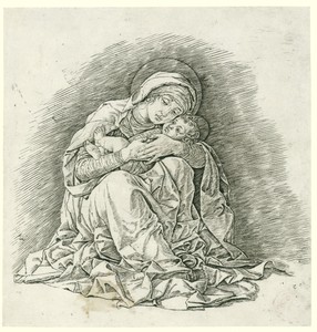 Zittende Maria met kind