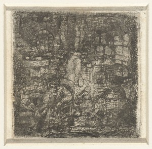 Zittende oude man in interieur