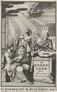 Zittende vrouw bekijkt zichzelf in een spiegel