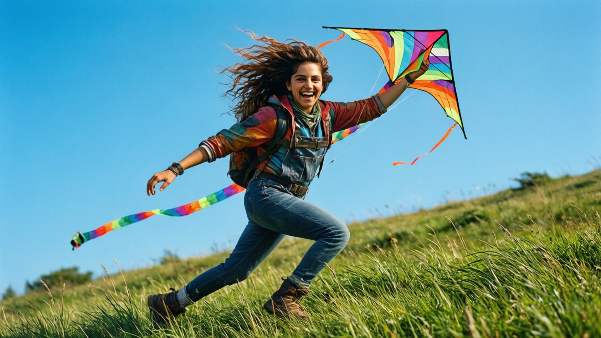 Zizi's Kite Flight by Wallpapers.art Studio