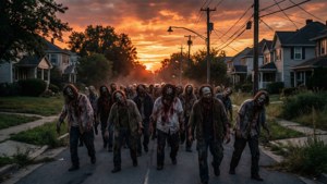 Zombie Horde at Dusk