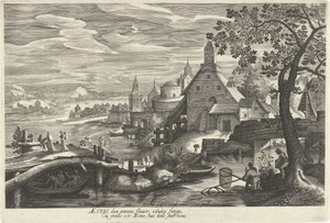 Zomer, een landschap met vissers