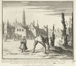 Zoon van de te Antwerpen verbrande Mayken Wens zoekt in de as de mondschroef, die men zijn moeder had aangelegd, 1573