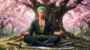 Zoro in Cherry Blossom