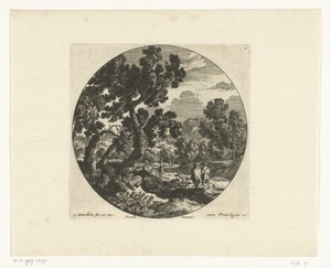 Zuidelijk landschap in rond kader