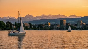 Zurich Lake Sunset Skyline