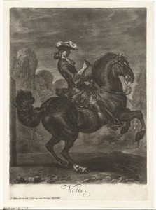 Zwart steigerend paard