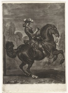 Zwart steigerend paard